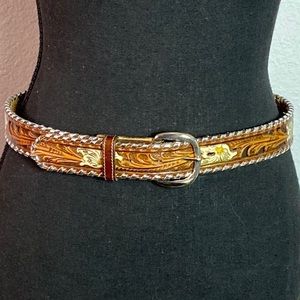 Tony Lama Tooled‎ Floral Leather Belt
